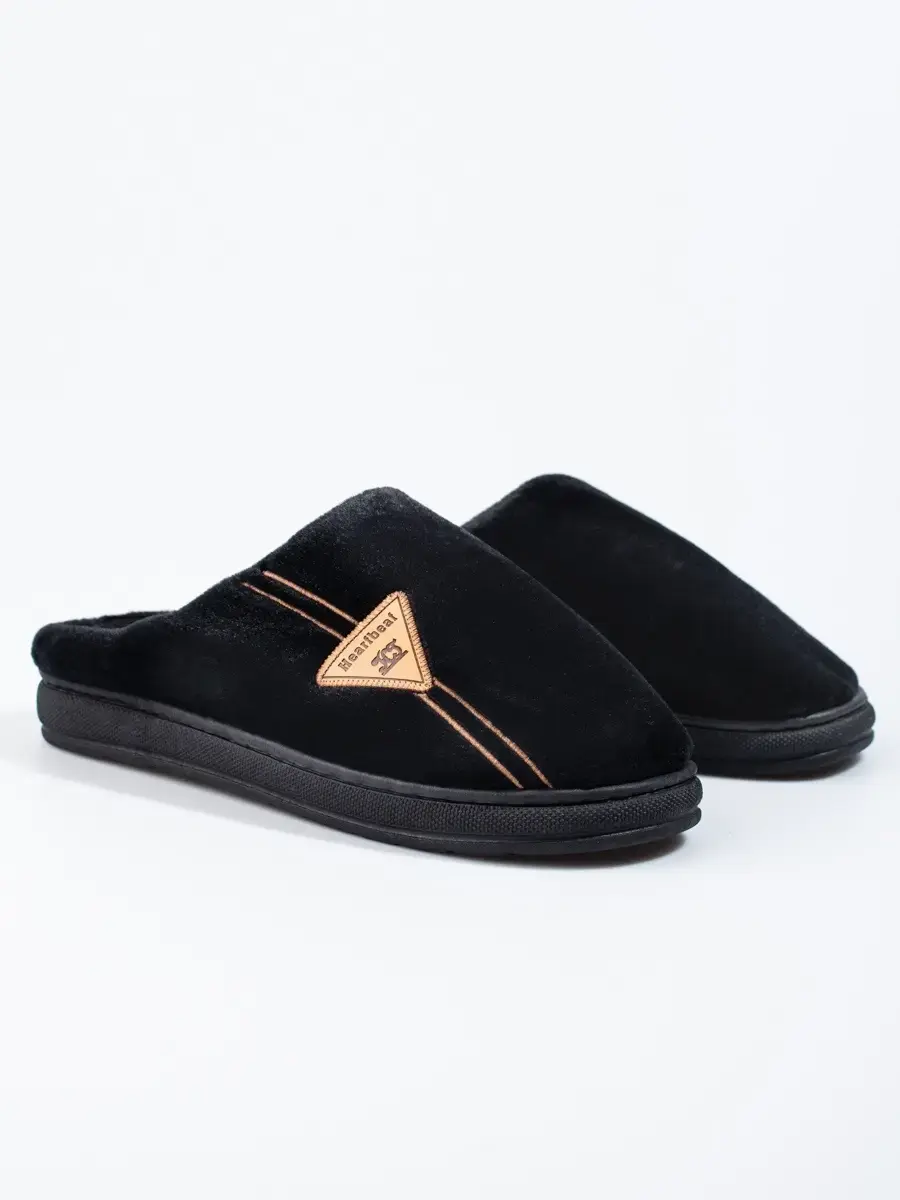 Designové pánské černé pantofle bez podpatku