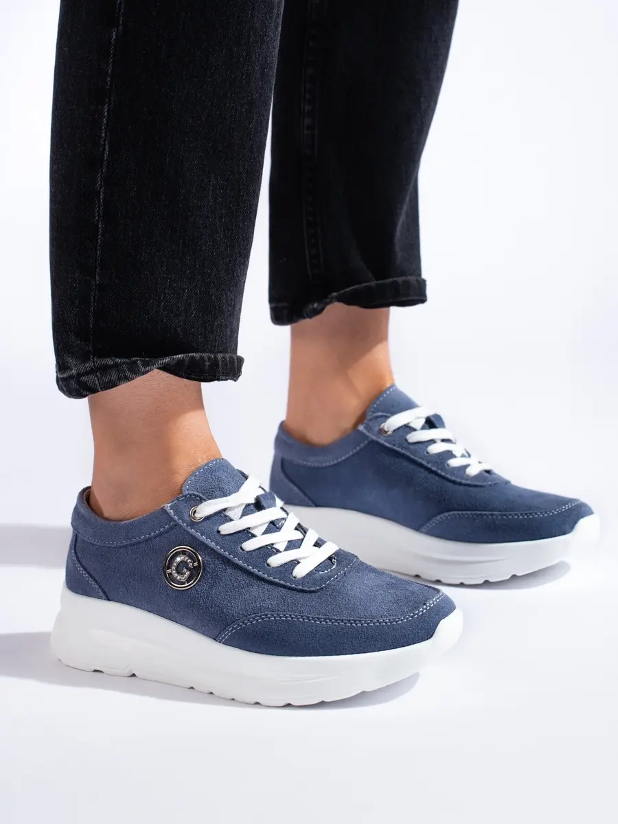 Originální tenisky dámské modré na platformě