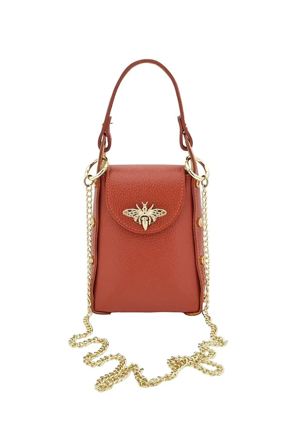 Komfortní dámská malá kabelka hnědá CQDJW