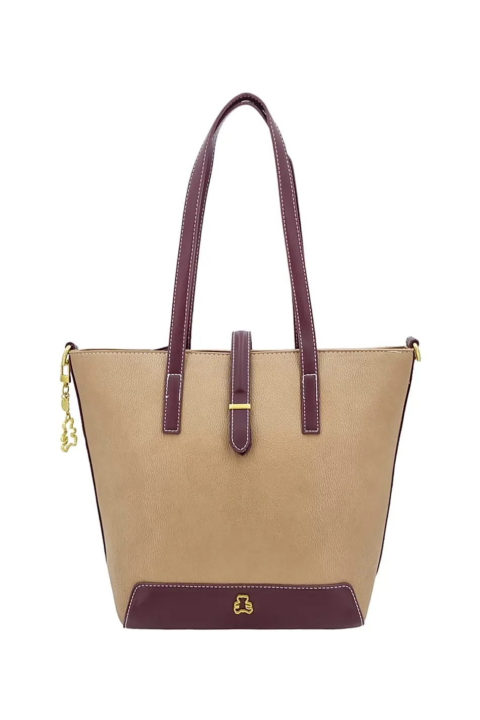 Komfortní béžová dámská shopperka EJQTP