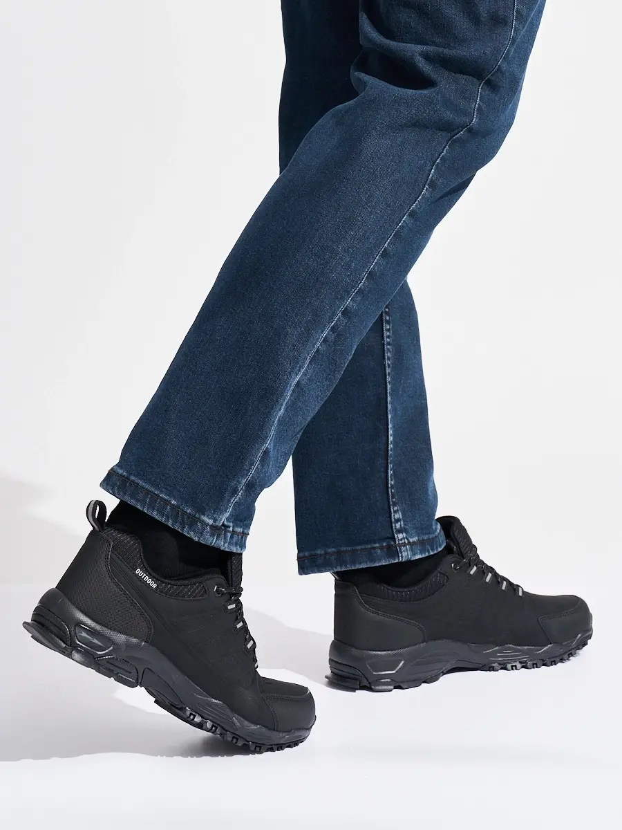 Stylové trekingové boty pánské černé