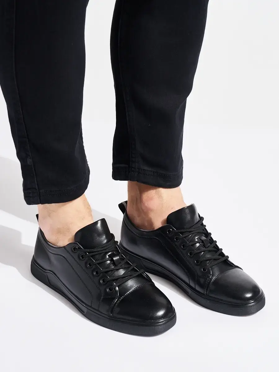 Komfortní černé polobotky pánské