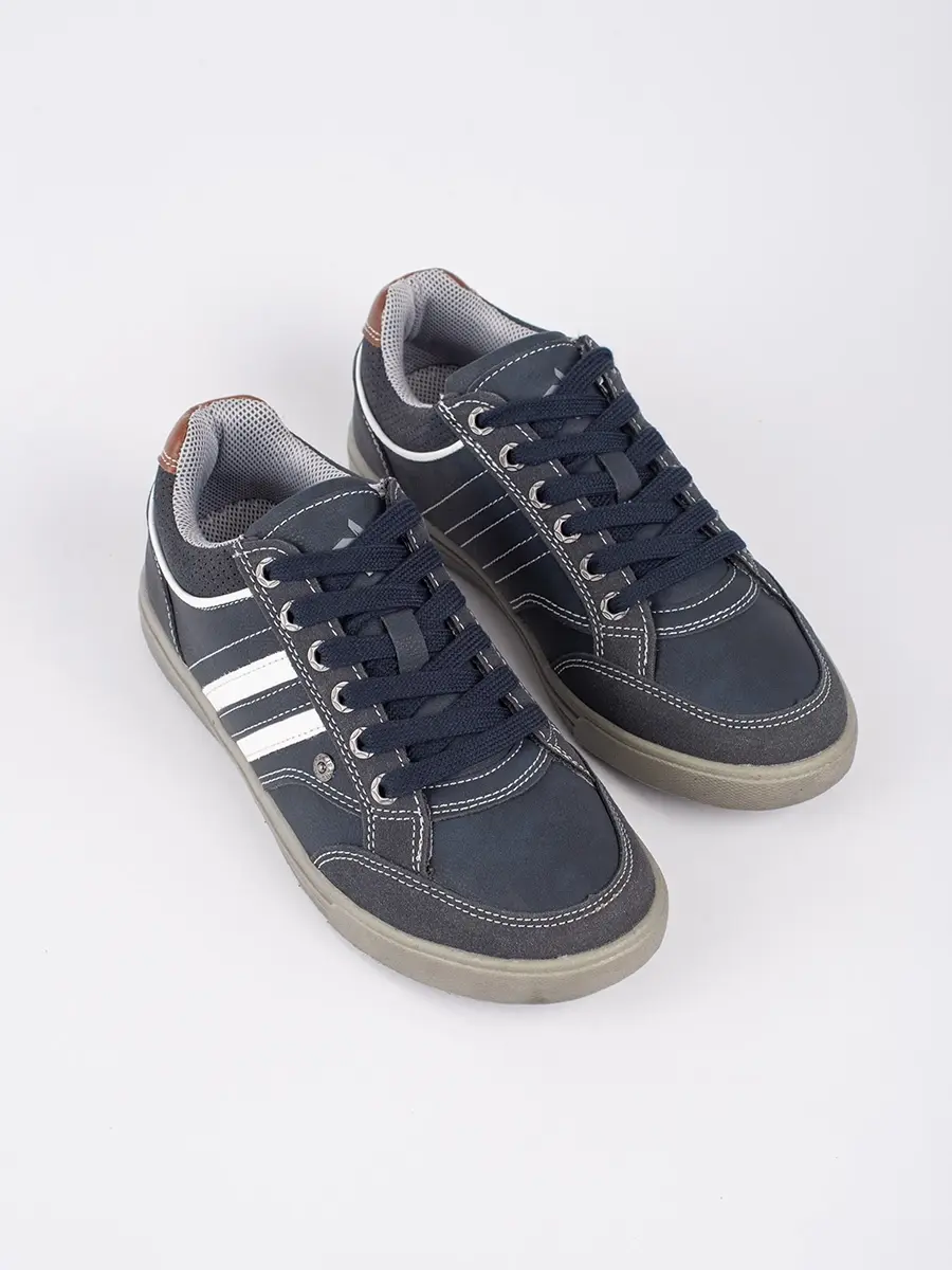 Zajímavé tmavě modré tenisky dětské bez podpatku