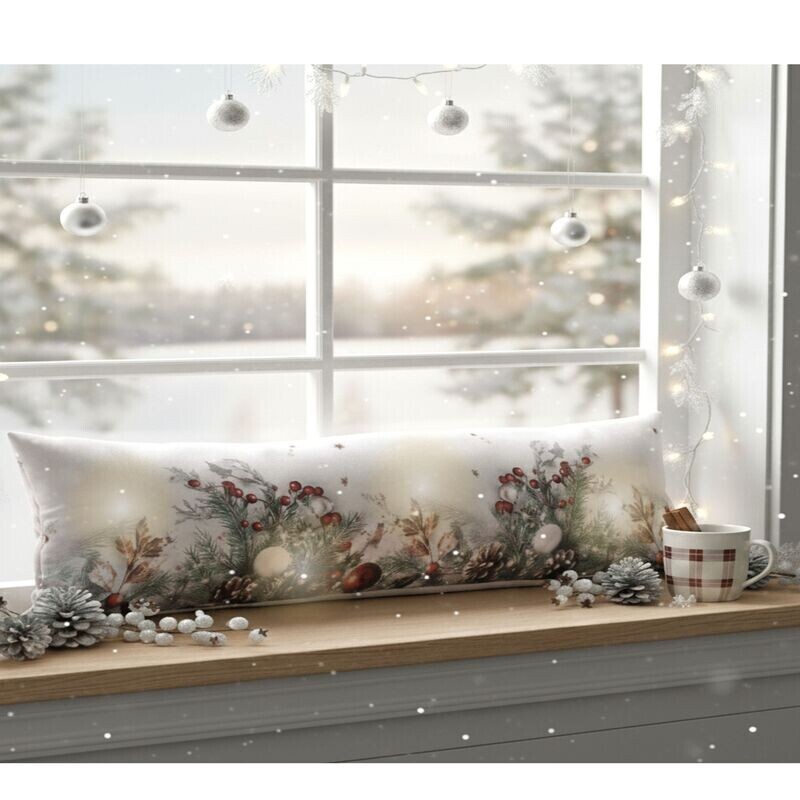 Okenní vánoční svíticí dekorace, Vánoční větvičky a ozdoby