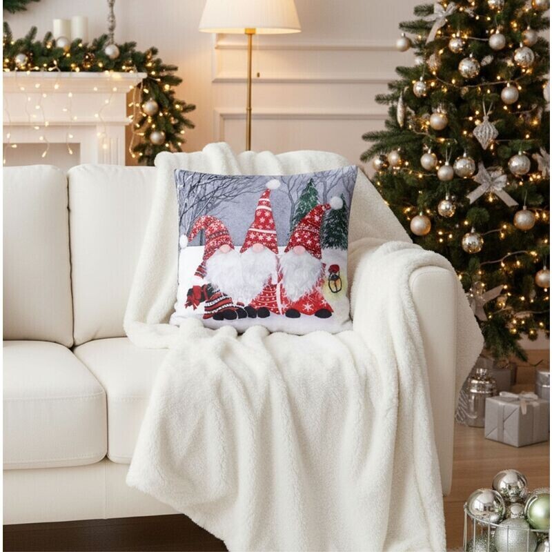 Vánoční 3D návlek, Tři trpaslíci s lucernou, 40 x 40 cm