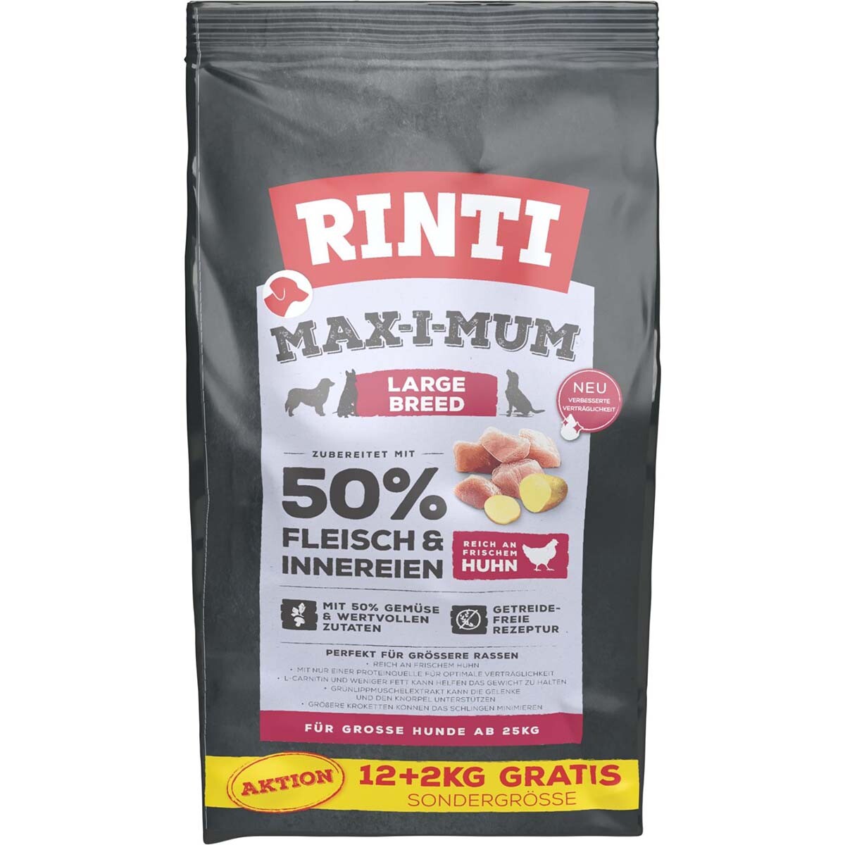 RINTI Max-i-mum - 12 + 2 kg zdarma - Max-I-Mum Large Breed kuřecí