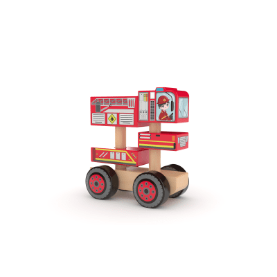 Hasičské auto dřevěná skládačka