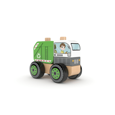 Popelářské auto dřevěná skládačka