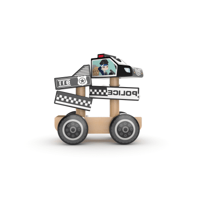 Policejní auto dřevěná skládačka