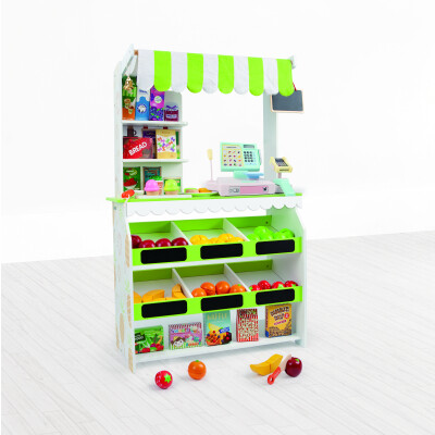 Hrací set obchod - potraviny dřevěný