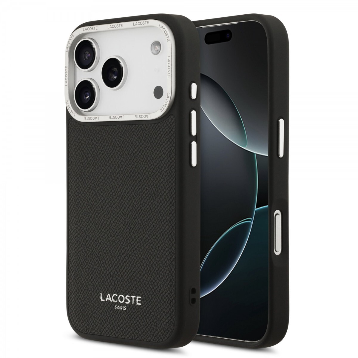 Zadní kryt Lacoste PU Leather Champs Elysees MagSafe pro iPhone 17 Pro Black