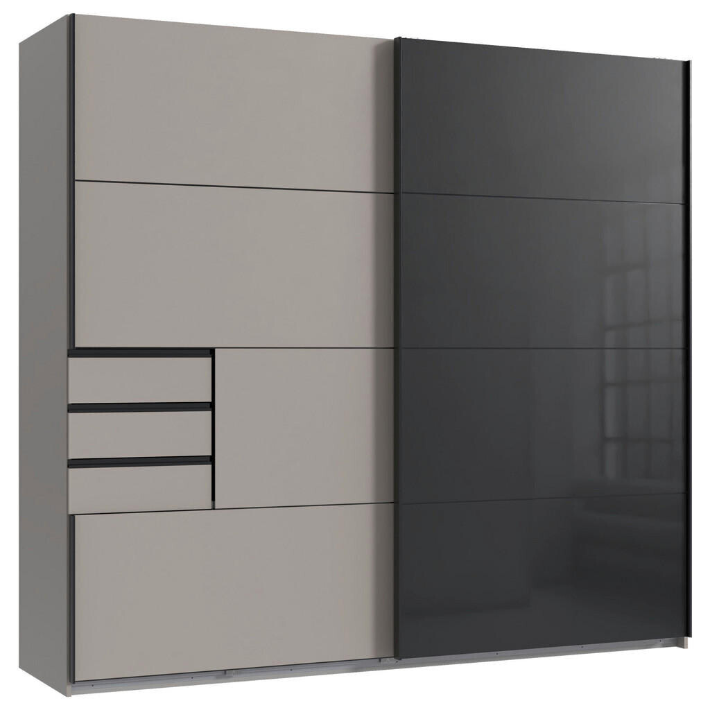 Carryhome SKŘÍŇ S POSOUVACÍMI DVEŘMI, barvy grafitu, černá, Sahara, 225/208/64 cm
