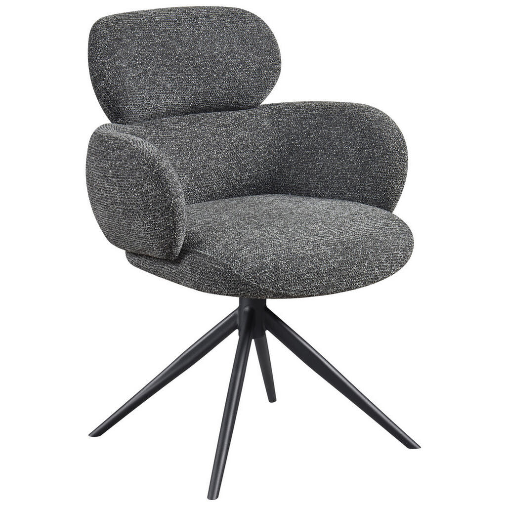 Novel ŽIDLE S PODRUČKAMI, železo, tkaná látka, antracitová