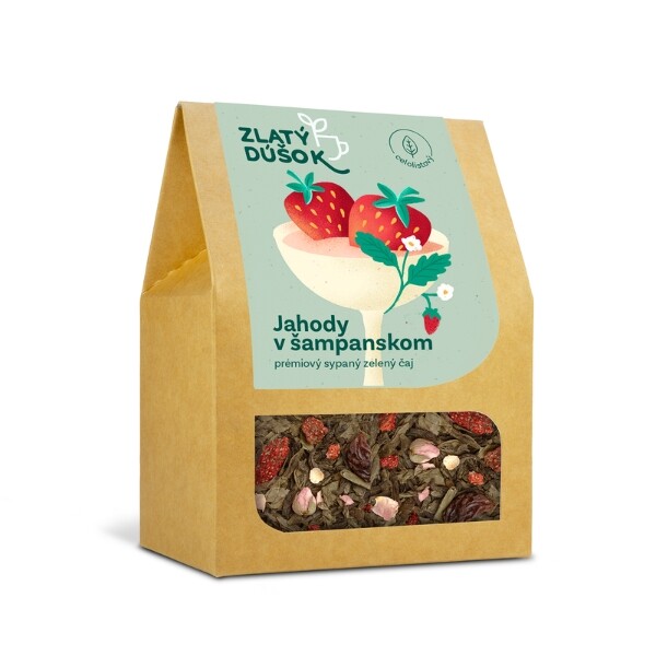 Sypaný čaj Zlatý Doušek – Jahody a růžové šampaňské 60 g