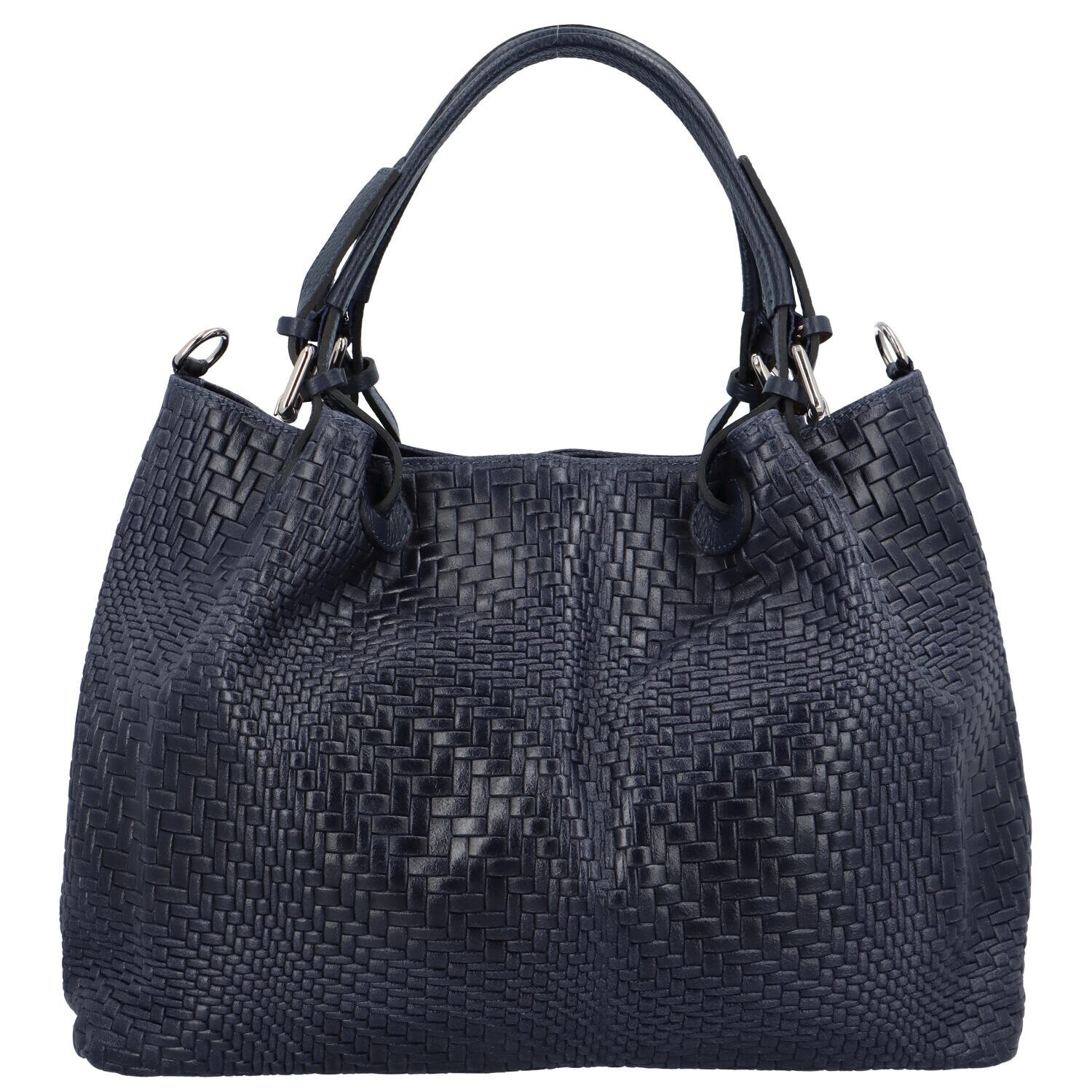 Dámská kožená kabelka tmavě modrá - Delami Minestra tmavě modrá