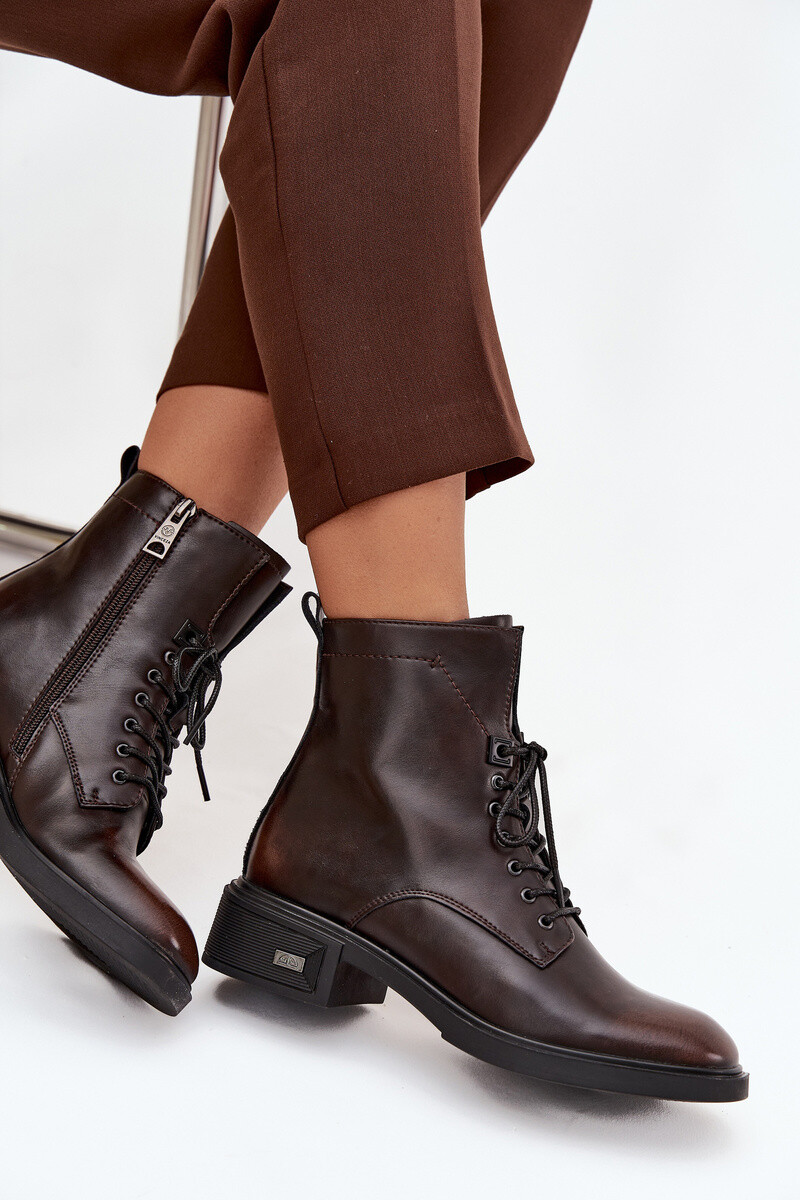 Dámské kozačky z pravé kůže na nízkém podpatku vyhřívané Vinceza