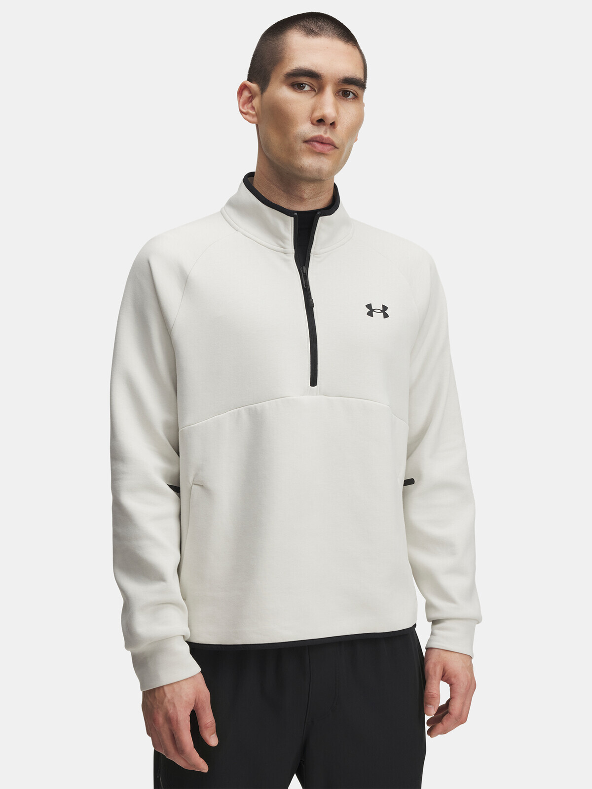 Pánská mikina Under Armour UA Unstoppable Flc Half Zip-WHT - Pánské
