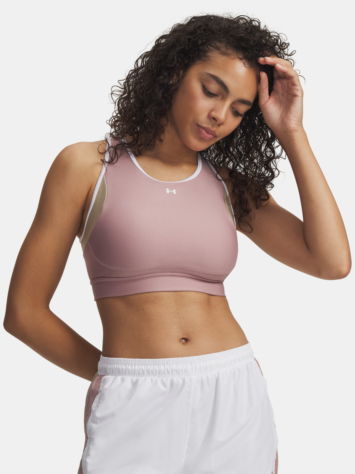 Dámská podprsenka Under Armour UA Crossback Mid Open Back-PNK - Dámské