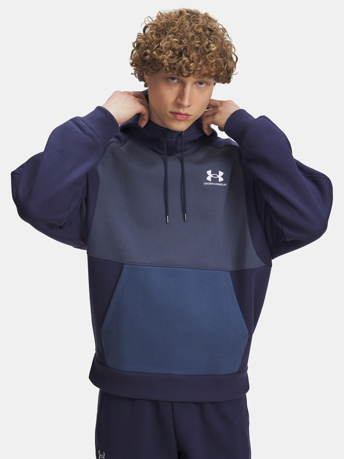 Pánská mikina Under Armour UA Icon HW Colorblocked Hdy-BLU - Pánské