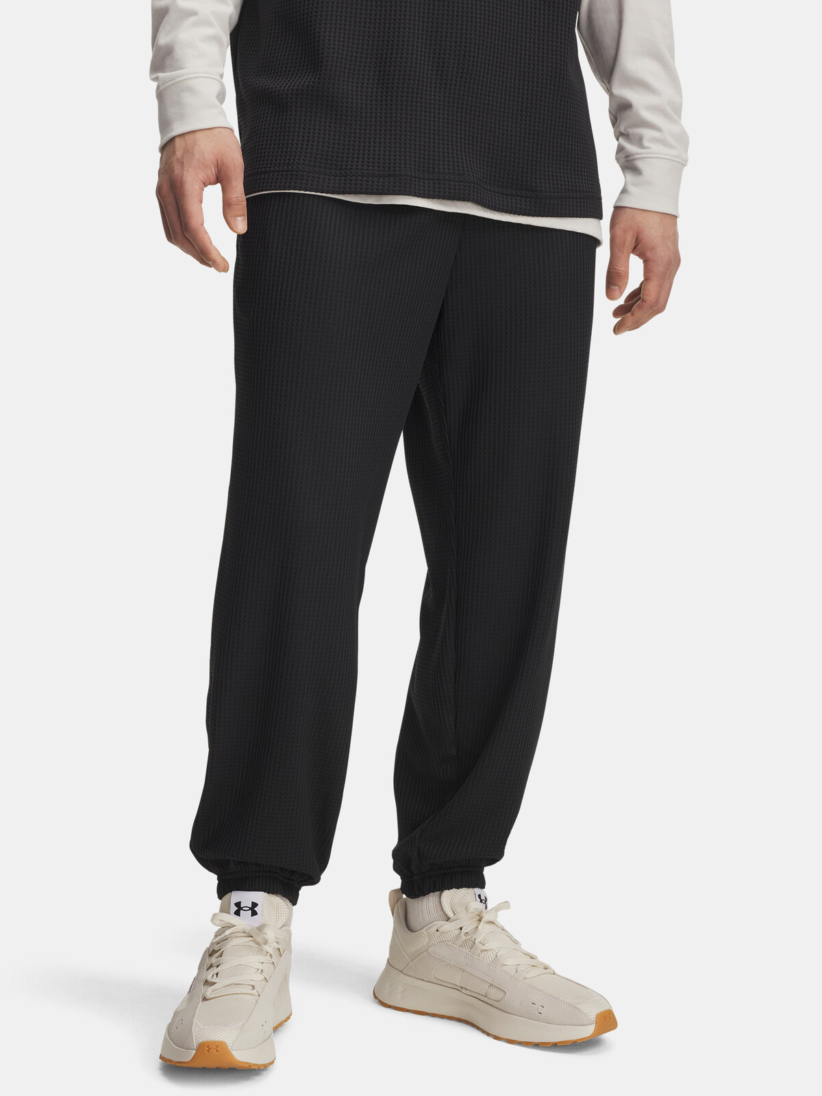 Pánské tepláky Under Armour UA Rival Waffle Jogger-BLK - Pánské