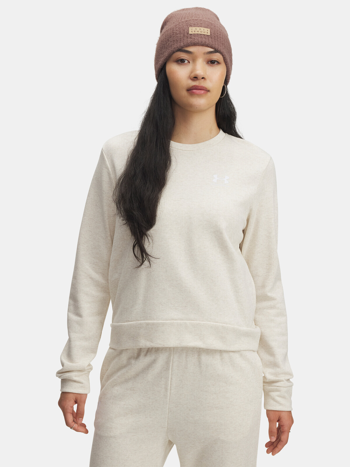 Dámská mikina Under Armour UA Rival Terry Crew-BRN - Dámské