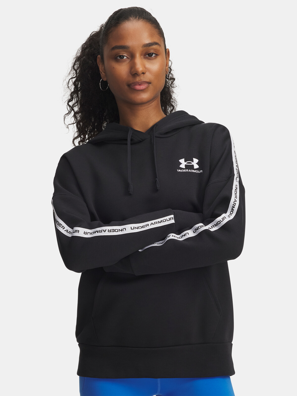 Dámská mikina Under Armour Icon Fleece Taped Hdy-BLK - Dámské