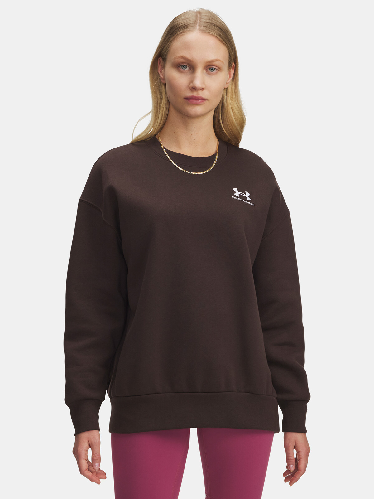 Dámská mikina Under Armour UA Icon Fleece OS Crew-BRN - Dámské