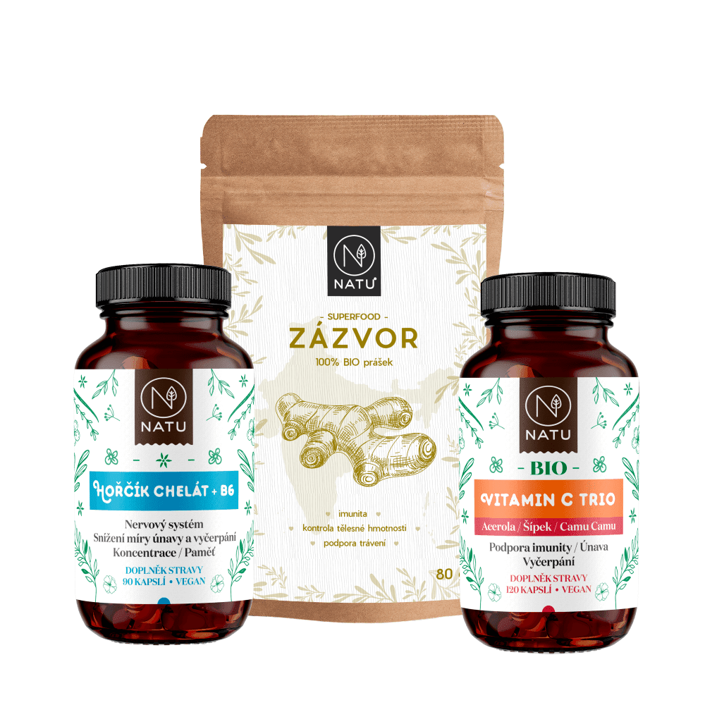 Trio podpora imunity — Zázvor, Hořčík + Vitamin C