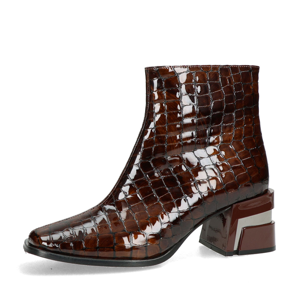 ETIMEĒ dámské elegantní kotníkové kozačky - hnědé - 36