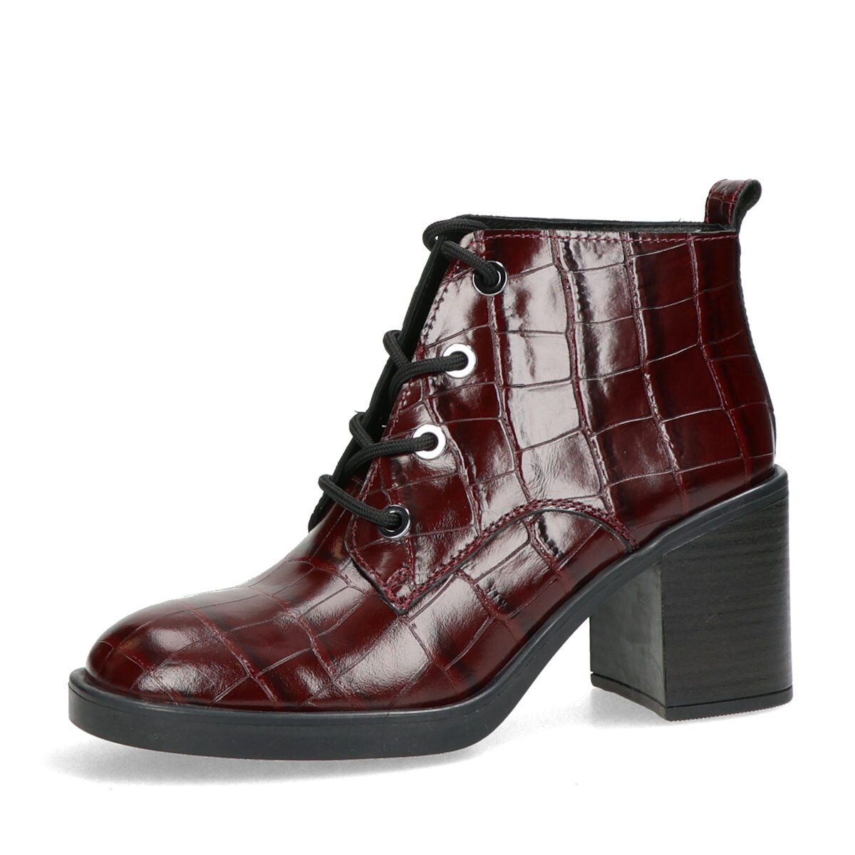 ETIMEĒ dámské kožené kotníkové kozačky - bordó - 36