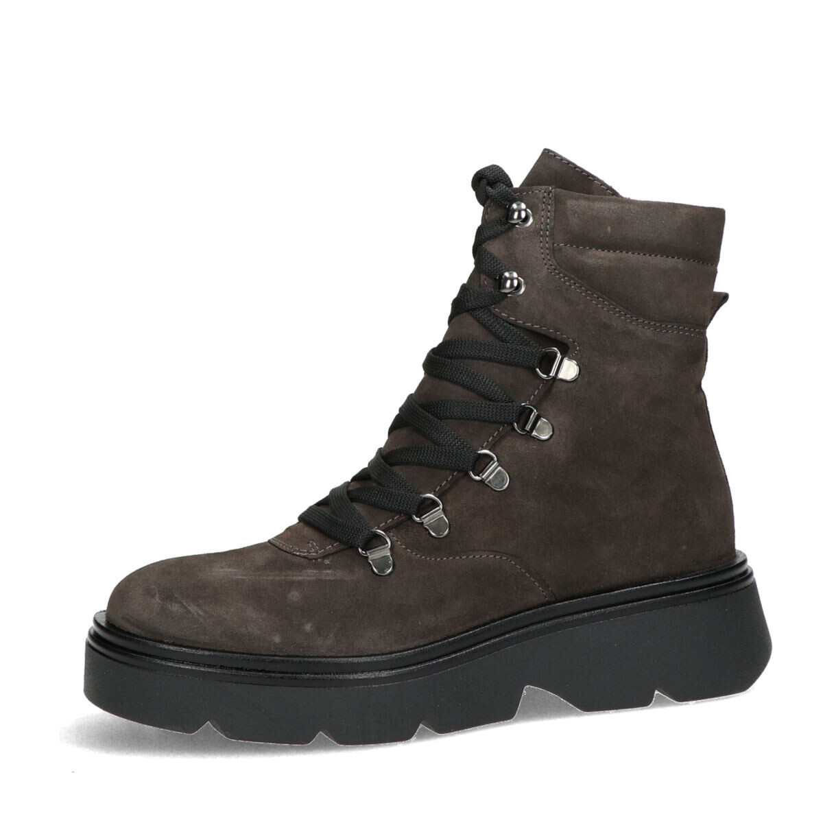 ETIMEĒ dámské semišové kotníkové kozačky - tmavohnědé - 36