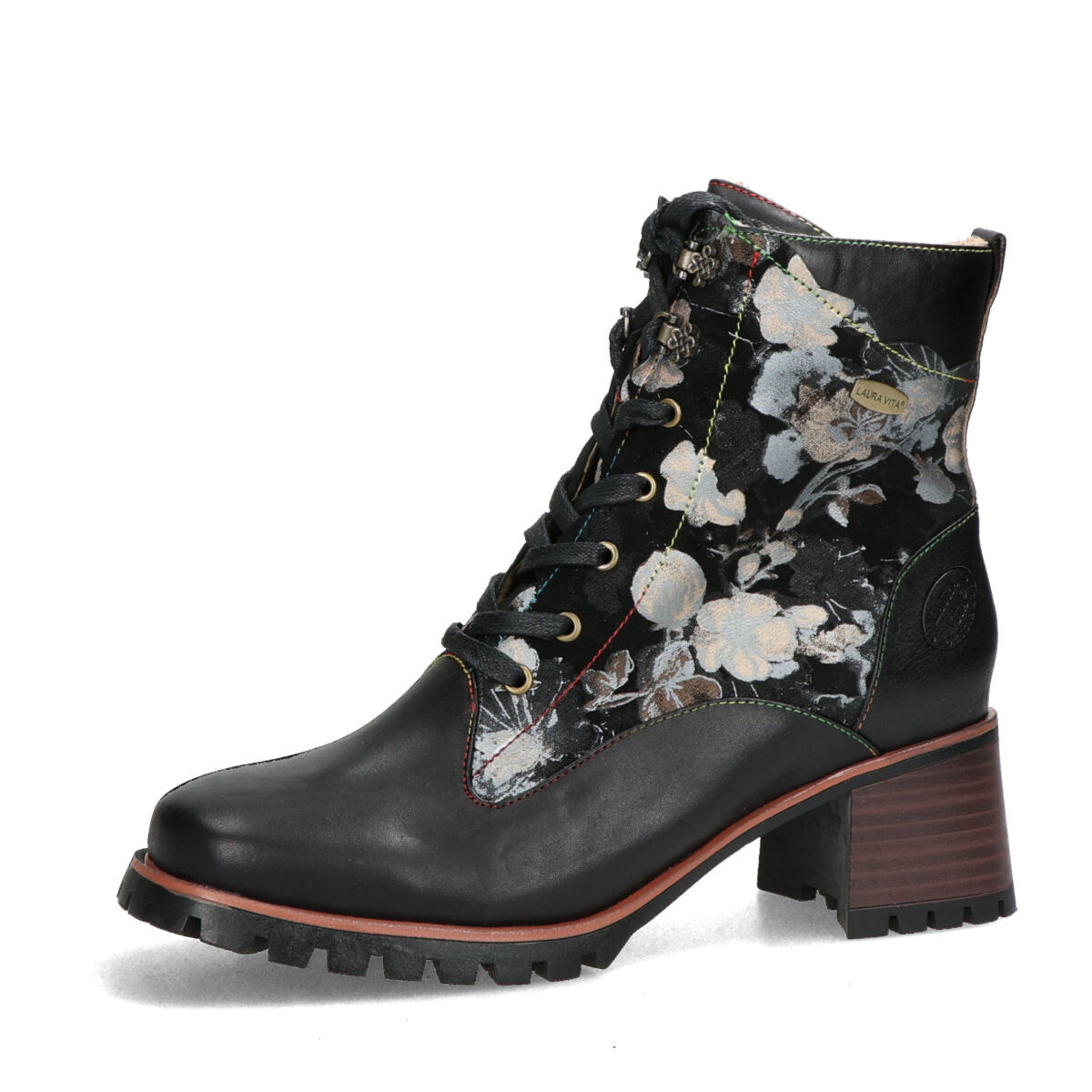 Laura Vita dámské kožené kotníkové kozačky - černé - 36