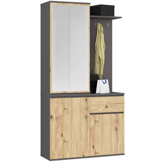 Předsíňová sestava ENTRO grafitová / dub artisan