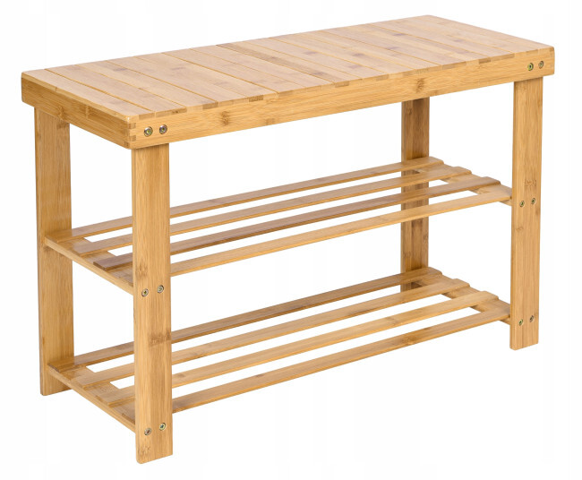 Botník MILOS s policemi, bambusový