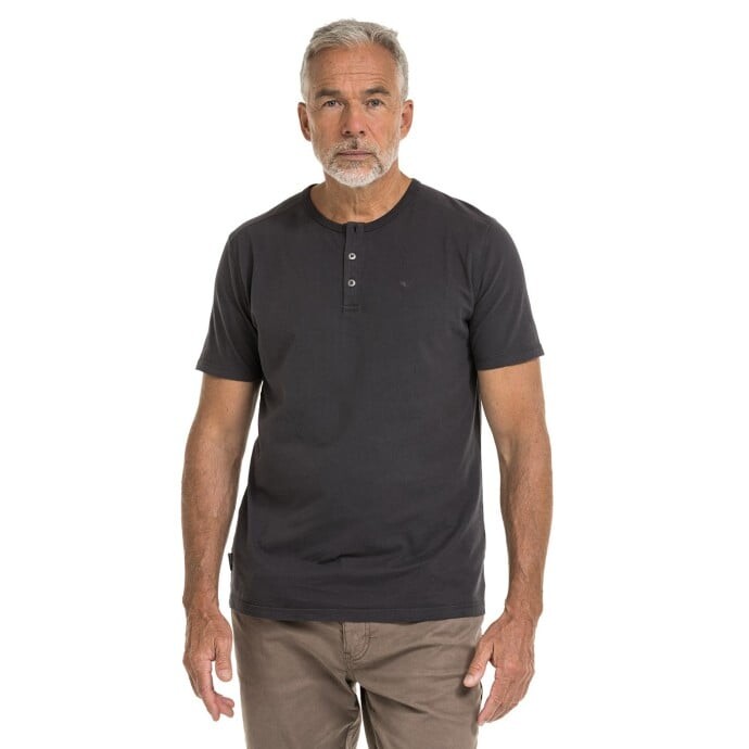 Bushman Pánské henley tričko Wray II, tmavě šedé M