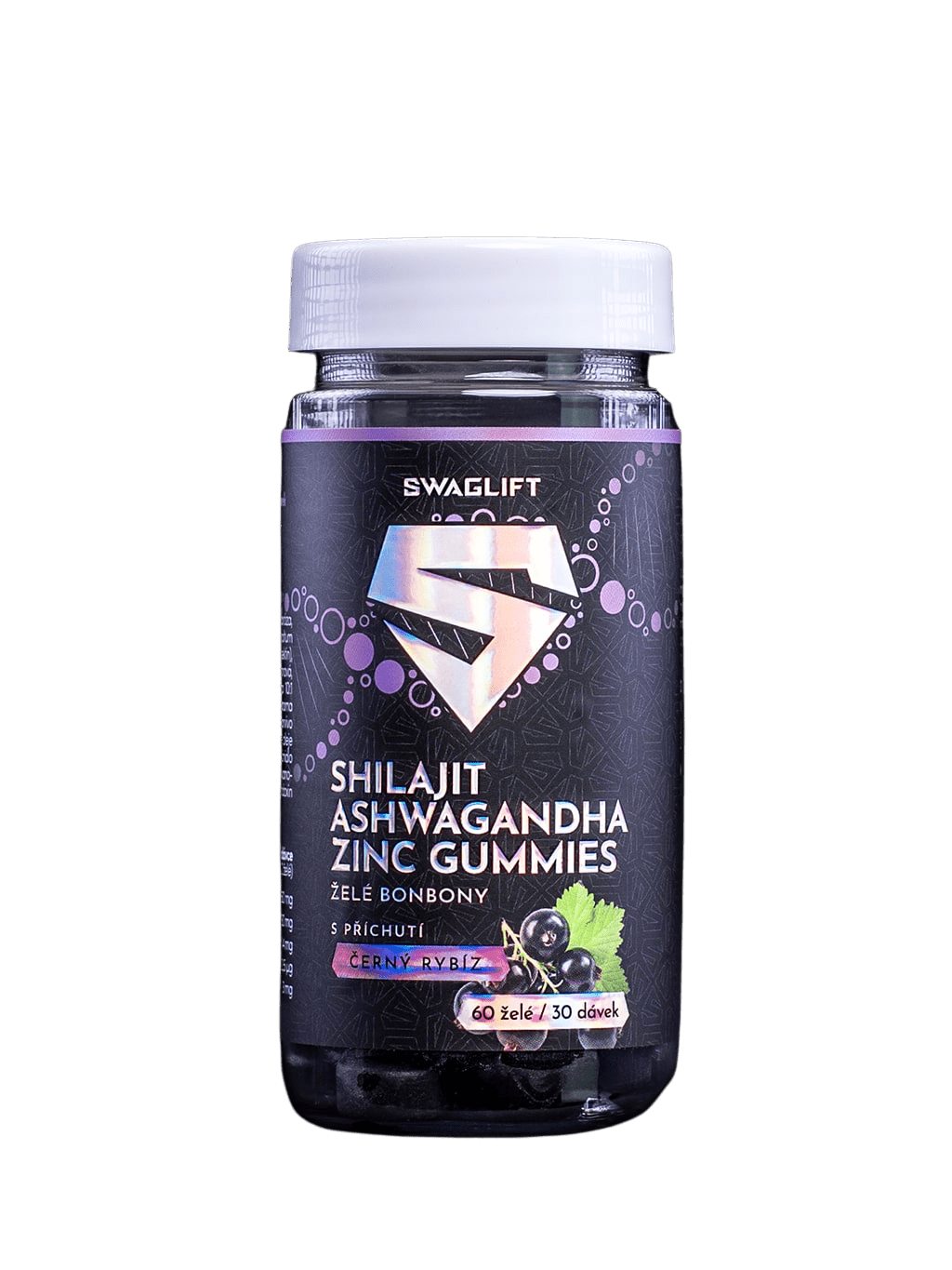 SWAGLIFT SHILAJIT + ASHWAGANDHA + ZINEK GUMMIES s příchutí černého rybízu 60 ks