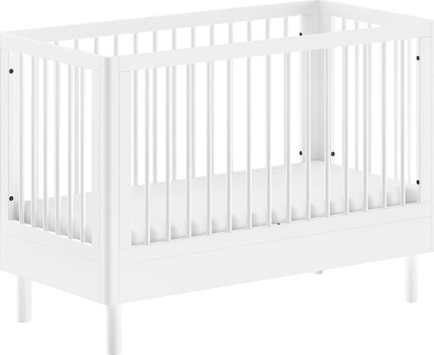 Bílá postýlka z bukového dřeva s nastavitelnou výškou 60x120 cm Forrest – Vipack