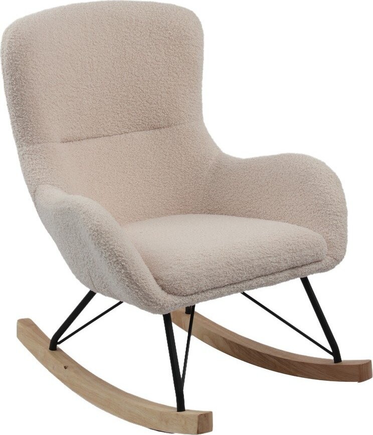 Béžové houpací dětské křesílko z textilie bouclé Rocky – Vipack