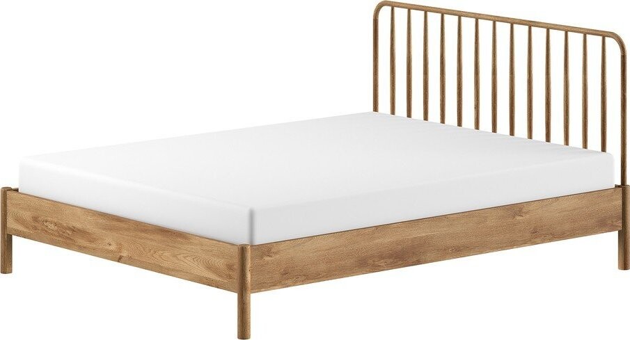 Dvoulůžková postel z dubového dřeva bez roštu 160x200 cm v přírodní barvě Olive Spindle – Vipack