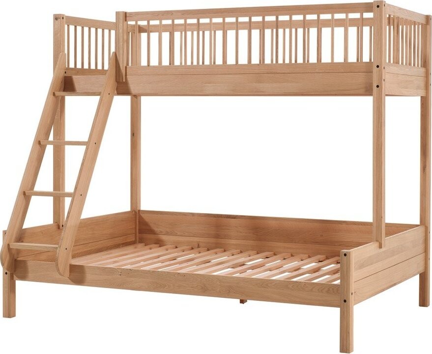 Patrová dětská postel z dubového dřeva s roštem 140x200/90x200 cm v přírodní barvě Forrest – Vipack