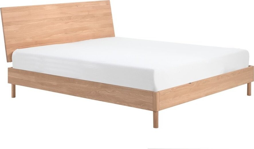 Dvoulůžková postel z dubového dřeva bez roštu 180x200 cm v přírodní barvě Forrest – Vipack