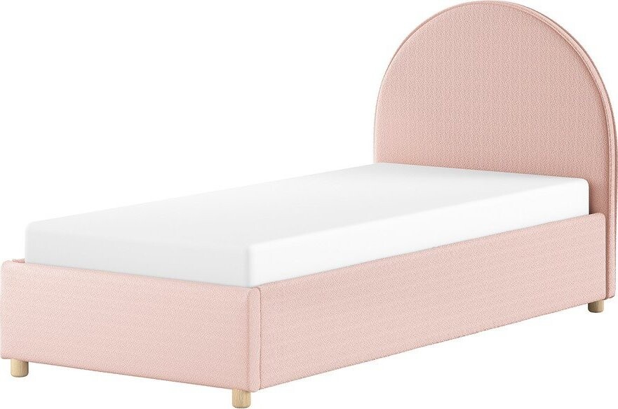Růžová čalouněná jednolůžková postel s úložným prostorem s roštem 90x200 cm Moon – Vipack