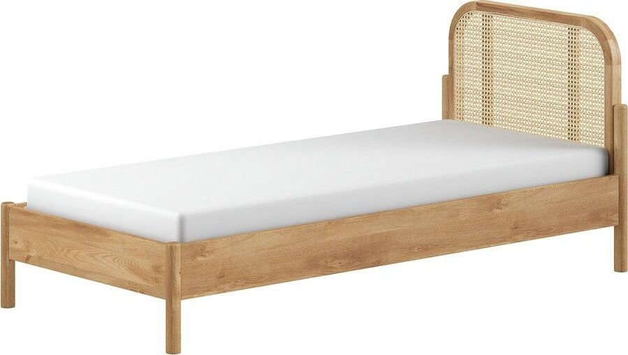 Jednolůžková postel z dubového dřeva s roštem 90x200 cm v přírodní barvě Olive Rotan – Vipack