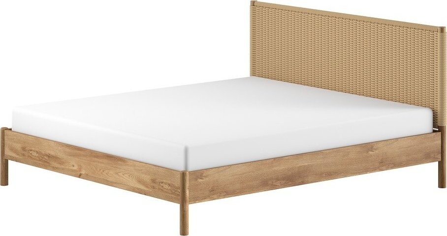 Dvoulůžková postel z dubového dřeva bez roštu 180x200 cm v přírodní barvě Olive Rope – Vipack