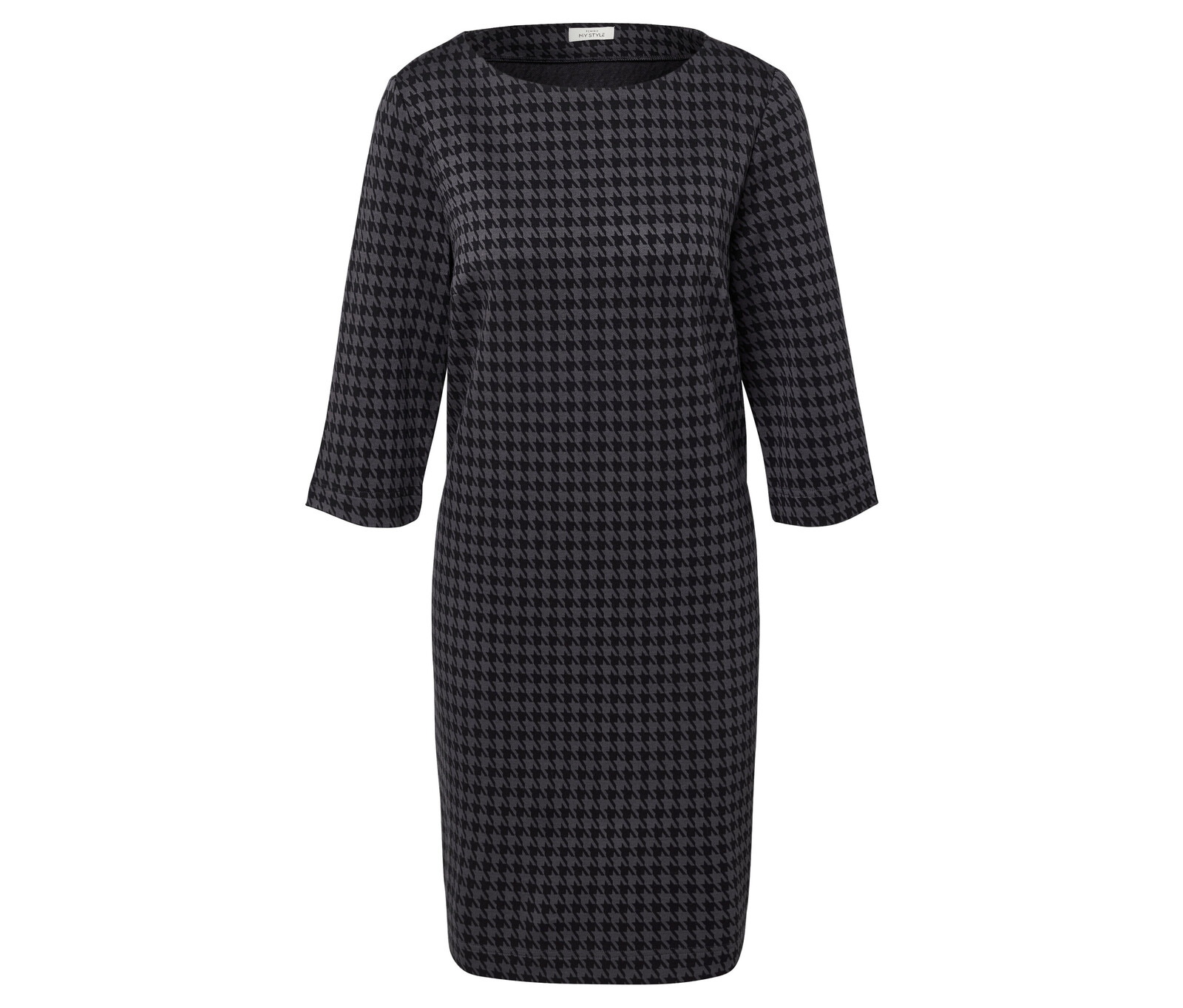 Tchibo - Žerzejové šaty s žakárovým vzorem kohoutí stopy - pro ženy - vel. S 36/38 - barva: černá/žakár