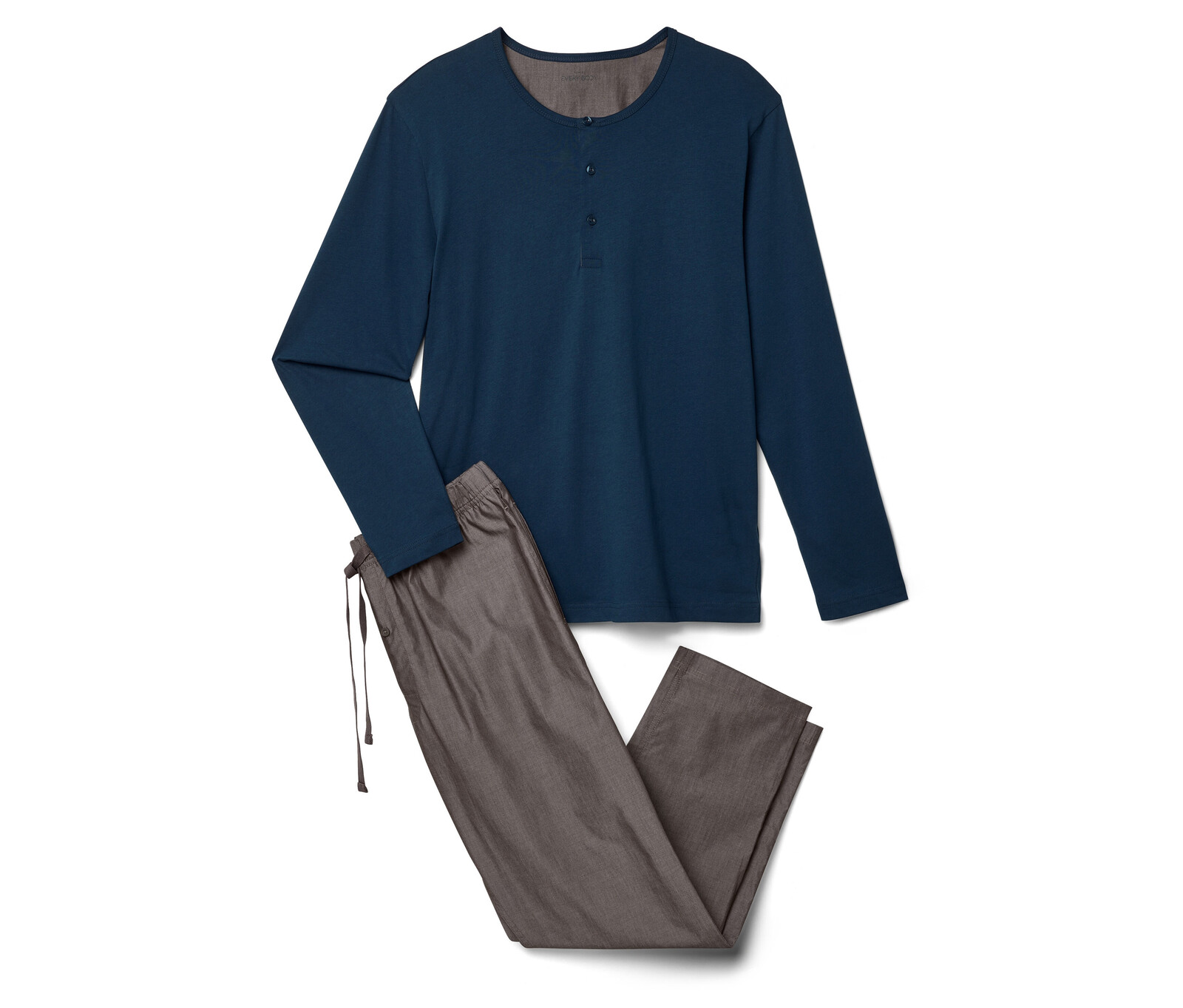 Tchibo - Pyžamová souprava s tkanými kalhotami - pro muže - vel. S 44/46 - barva: modrá