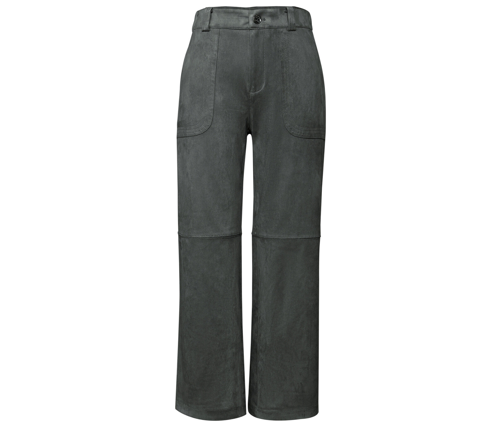 Tchibo - Semišové kalhoty s rovnými nohavicemi Street One - pro ženy - vel. 36 - barva: zelená