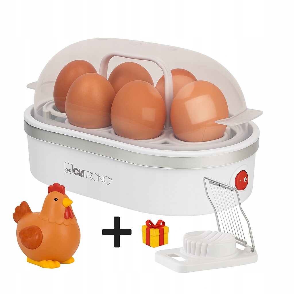 Clatronic Ek 3497 Vařič Vajec 6 Vajec 400W Kráječ Dárek Bílá