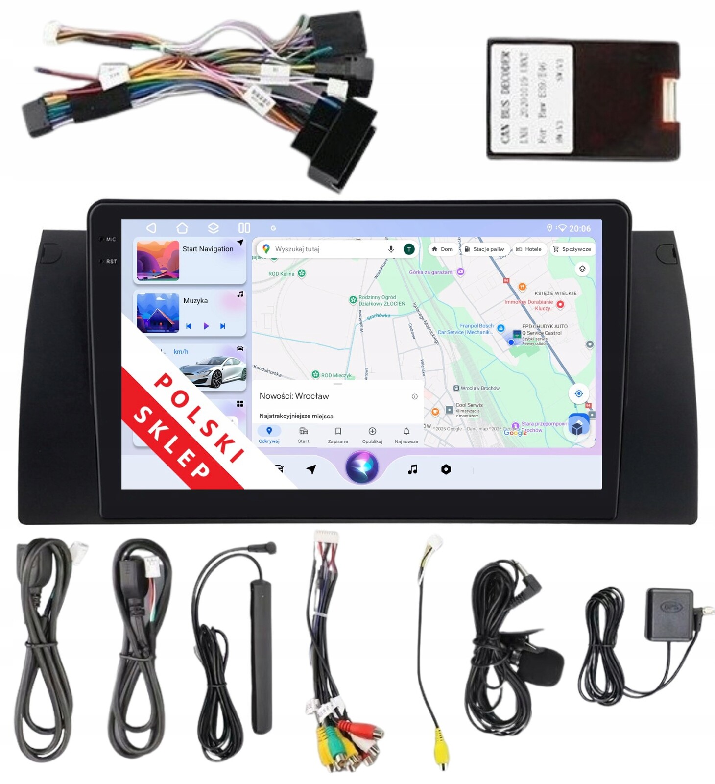 Navigace Rádio 2DIN Android Bmw X5 E53 3/32 Gb Carplay Dsp Lte