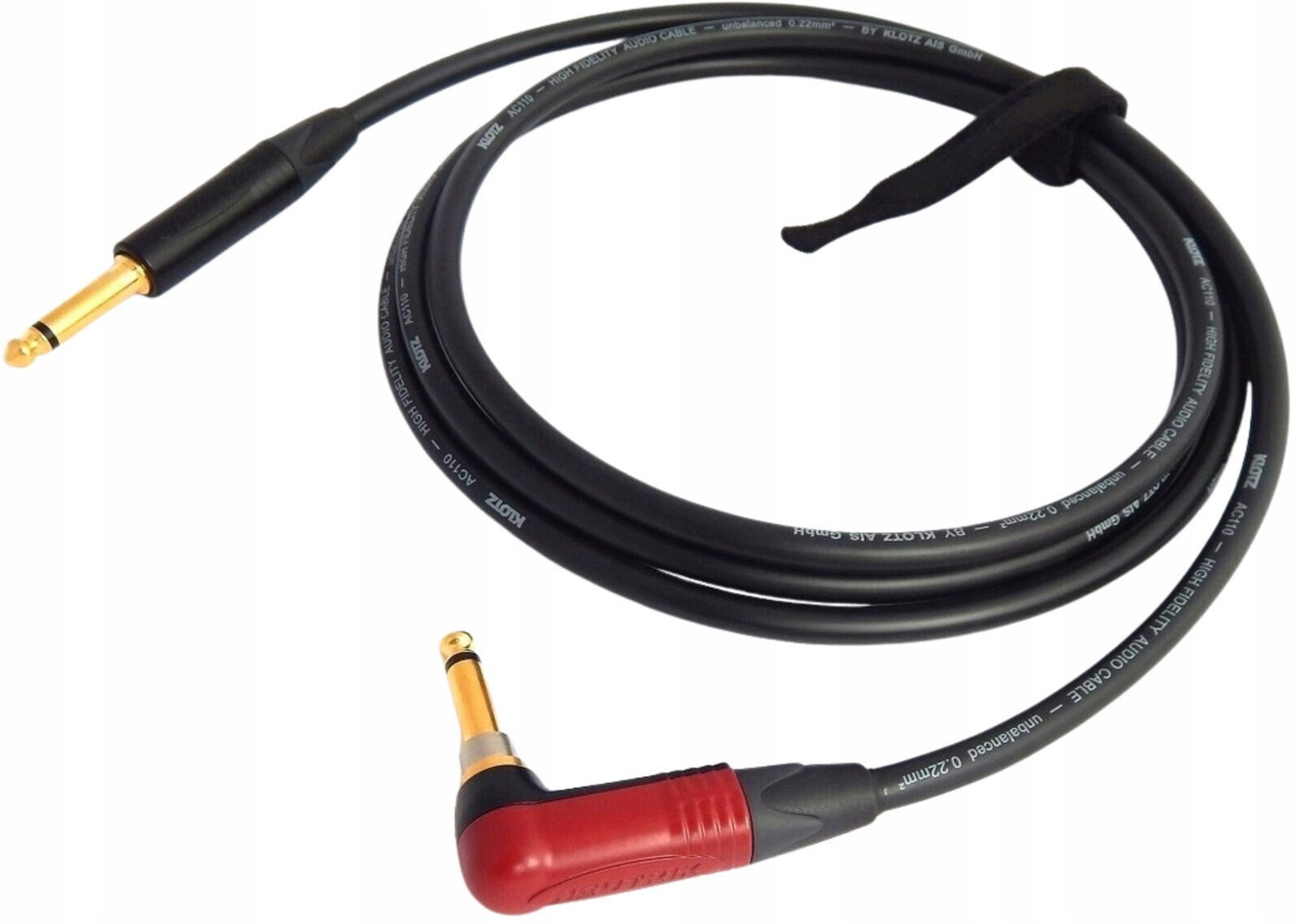 Klotz AC110 Instrumentální Kabel Jack Silent Úhlový 6,3 mm Kytarový 1 m